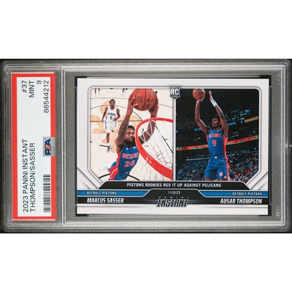 Ausar Thompson / Marcus Sasser 2023-24 Panini NBA Rookie Card 1 of 79 PSA 9 Mint - Picture 3 of 4
